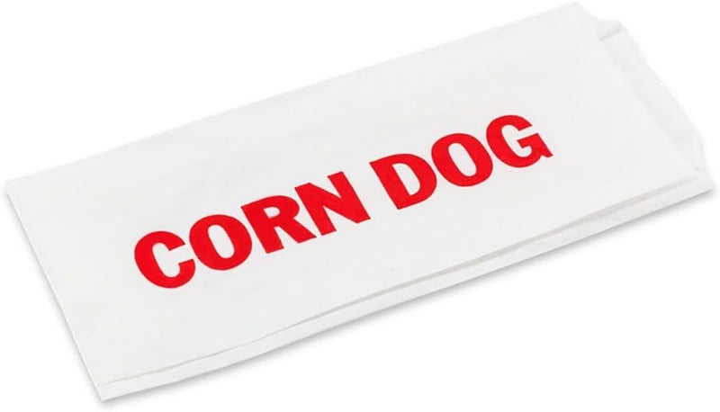 Bits N Things Printed Paper Corn Dog Bags | Party Event Carnival Fair | Classic Red & White Design | 3" x 3/4" x 7" - Pack of 1000 - Image 2
